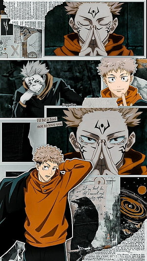 Gojo Satoru Jujutsu Kaisen Anime Character Collage Wallpaper HD phone wallpaper