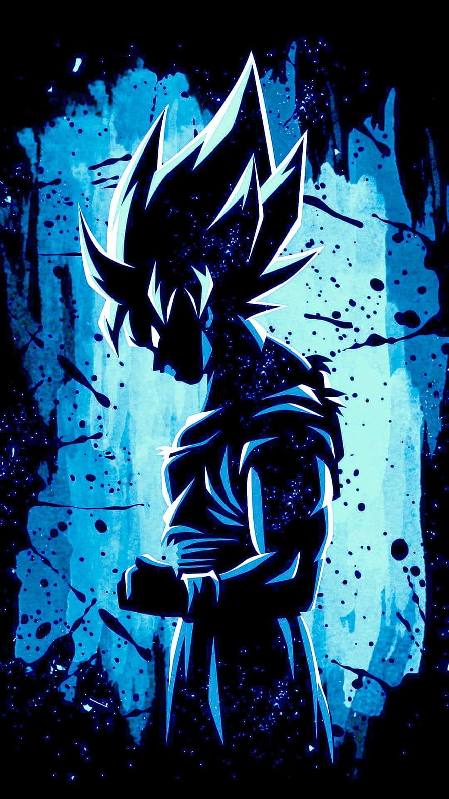 Goku Blue Super Saiyan God SS Silhouette Anime Wallpaper HD phone wallpaper