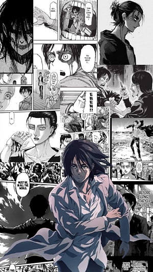 Eren Yeager Attack on Titan Manga Panel Compilation HD phone wallpaper