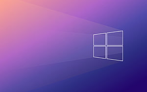 Windows 10 Minimalist Logo on Violet and Blue Gradient Background HD wallpaper