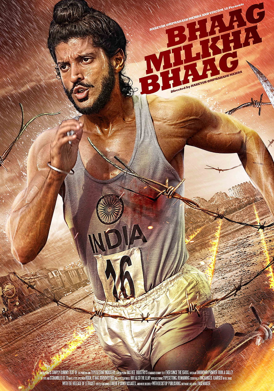 Bhaag Milkha Bhaag Movie Poster Featuring Milkha Singh Running Through Barbed Wire HD phone wallpaper