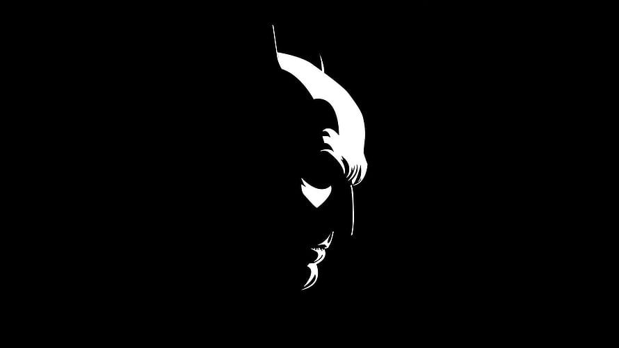 Minimalist Batman Silhouette Profile Against Black Background, Batman, dark knight, minimal HD wallpaper