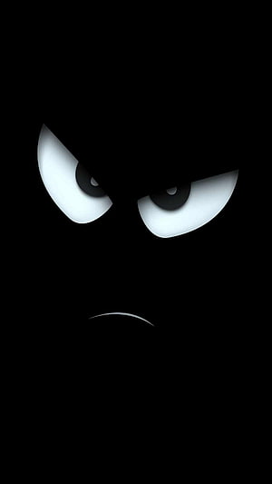 Angry Eyes in the Dark Minimalist Black Background Wallpaper HD phone wallpaper