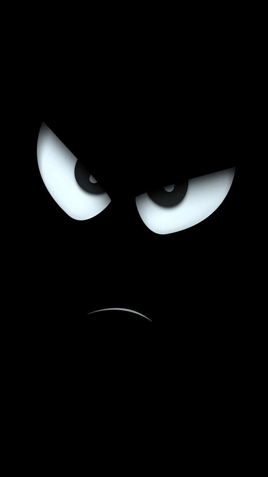 Angry Eyes in the Dark Minimalist Black Background Wallpaper HD phone wallpaper