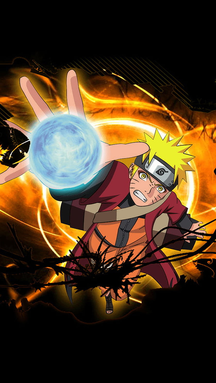 Naruto Uzumaki Using Rasengan Jutsu Anime Wallpaper HD phone wallpaper