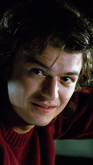 Steve Harrington in Red Sweater from Stranger Things HD phone wallpaper