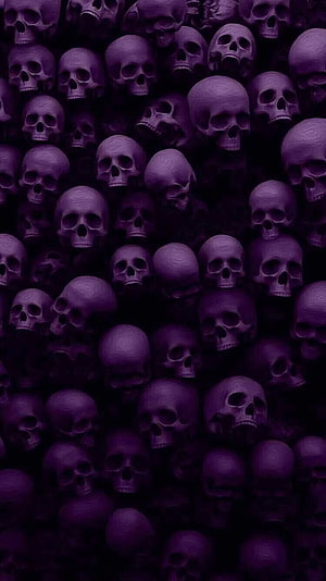 Dark Purple Skull Pattern Wallpaper HD phone wallpaper