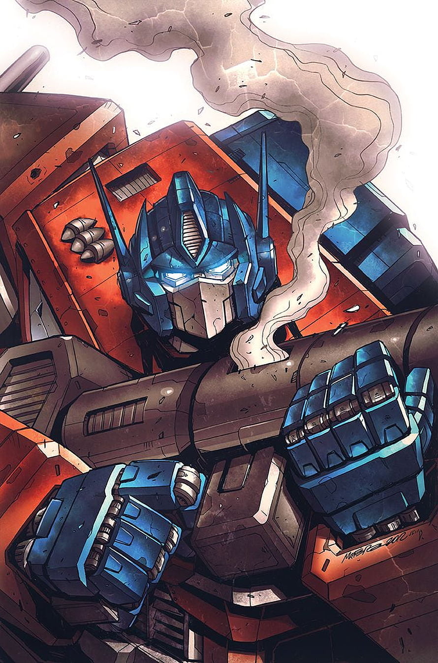 Optimus Prime Battle Damage Comic Artwork HD phone wallpaper