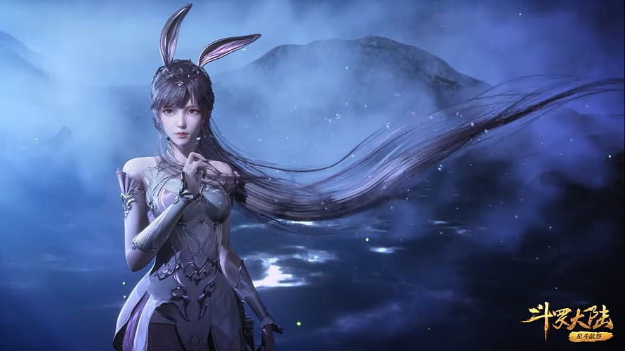 Soul Land 2 Character with Rabbit Ears in Ethereal Misty Landscape HD wallpaper