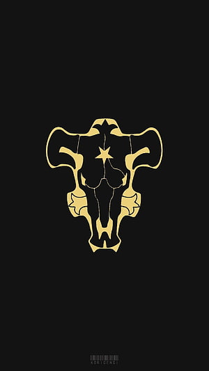 Black Bull Squad Emblem from Black Clover Anime on Black Background HD phone wallpaper