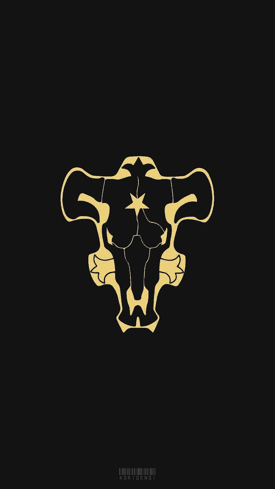 Black Bull Squad Emblem from Black Clover Anime on Black Background HD phone wallpaper