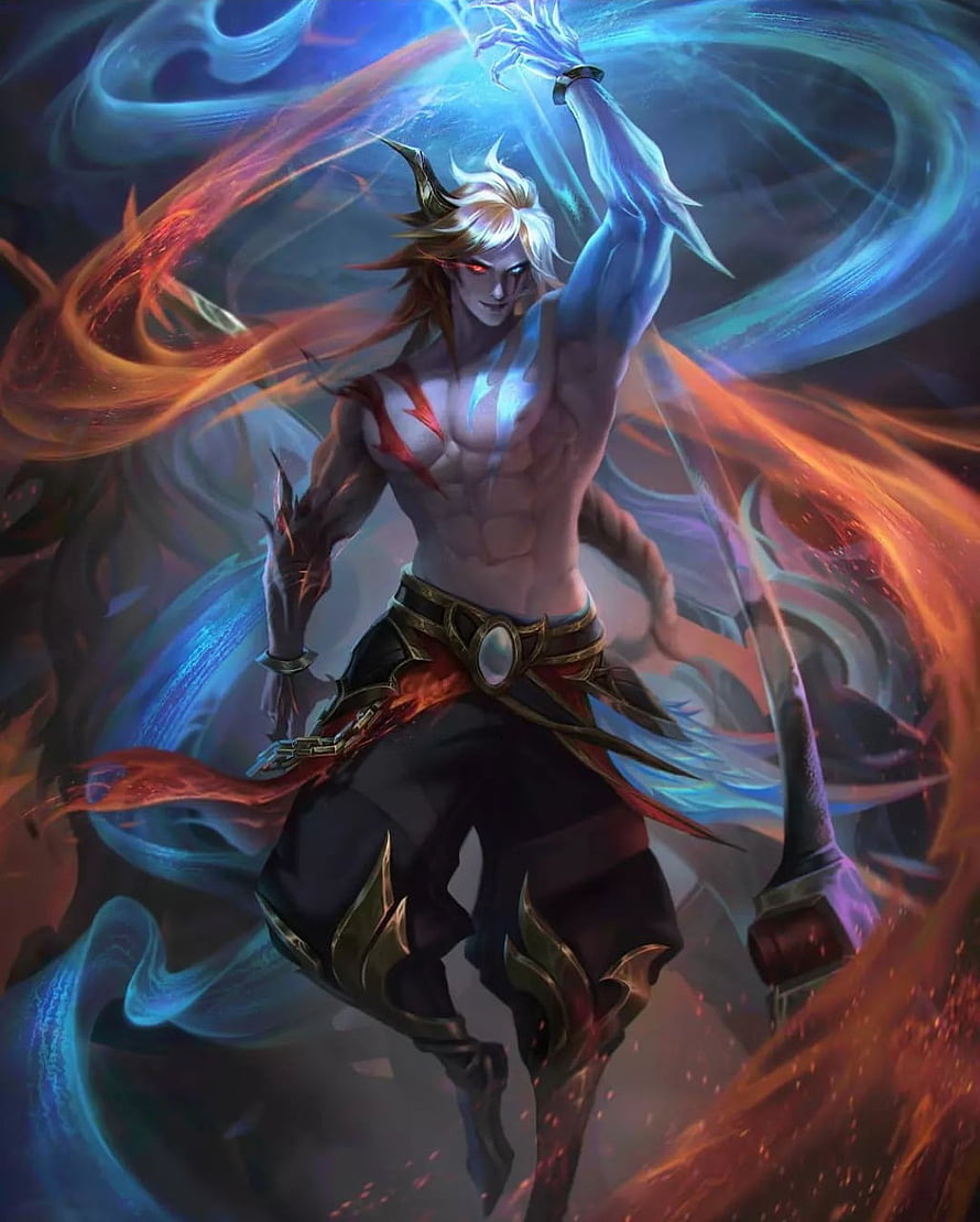 Kayn Thunder Azur Skin Artwork From League Of Legends HD phone wallpaper