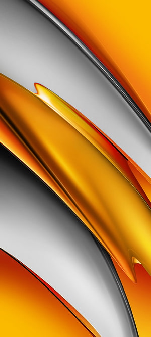 Abstract Orange and Silver Metallic Waves Wallpaper HD phone wallpaper