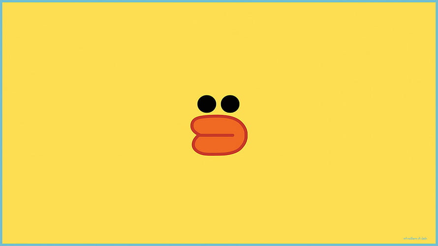 Minimalist Cartoon Face With Big Orange Lips On Yellow Background HD wallpaper