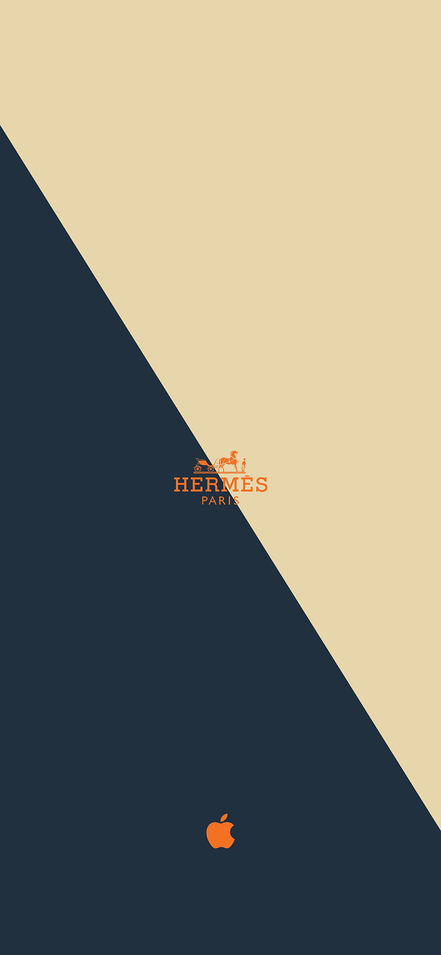 Hermes Paris and Apple Logo Minimalist Geometric Wallpaper HD phone wallpaper