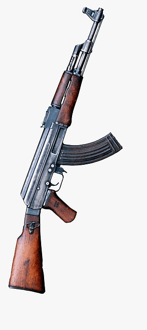 Classic AK-47 Assault Rifle with Wooden Furniture and Curved Magazine HD phone wallpaper