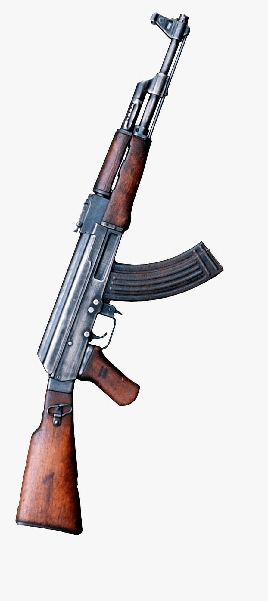 Classic AK-47 Assault Rifle with Wooden Furniture and Curved Magazine HD phone wallpaper