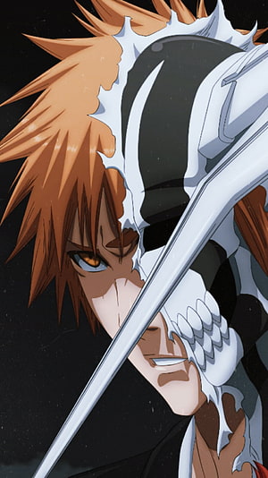 Ichigo Kurosaki in Bankai Form with Tensa Zangetsu from Bleach Anime HD phone wallpaper