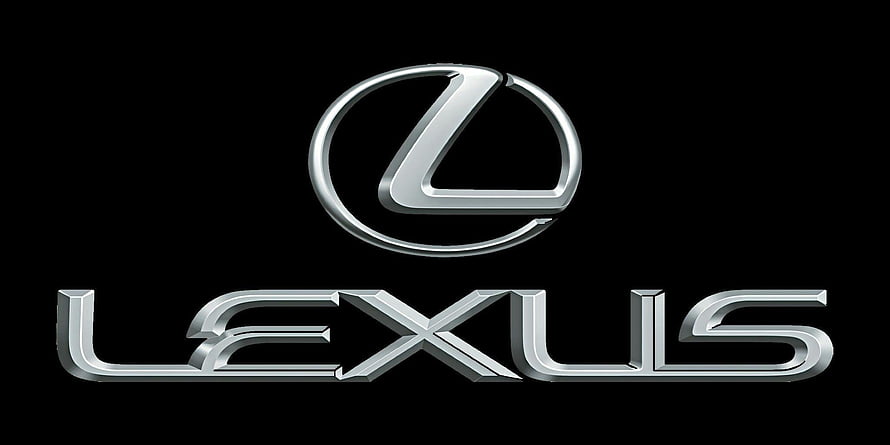 Lexus Emblem and Wordmark in Polished Chrome on a Black Background HD wallpaper