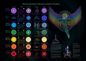 Chakra Symbols Activators Seals And Mudras Infographic With Human Figure, Chakra Background. Trippy, Body Chakras HD wallpaper