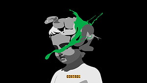 Control Video Game Stylized Artwork Featuring Woman With Green Liquid and Snake, Drip Harder, Drip Too Hard HD wallpaper