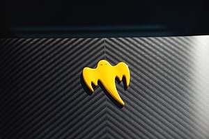 Koenigsegg Ghost Emblem on Carbon Fiber Surface HD wallpaper