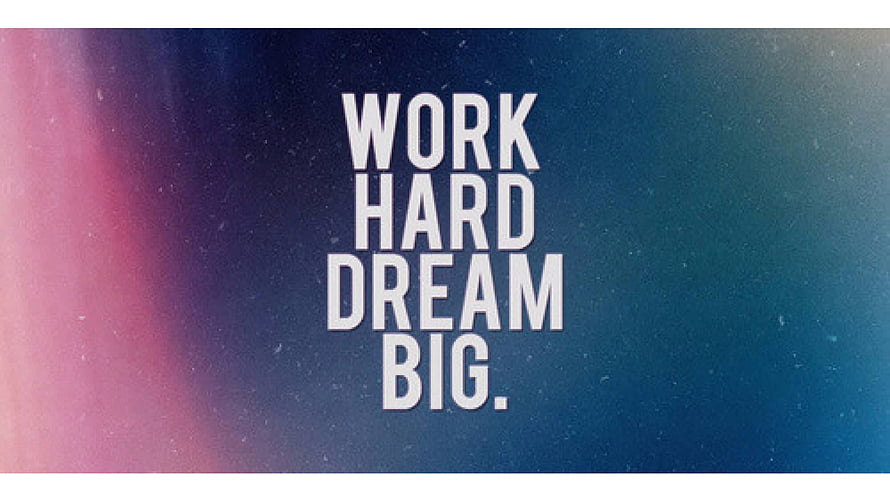 Work Hard Dream Big Motivational Quote On Gradient Background HD wallpaper