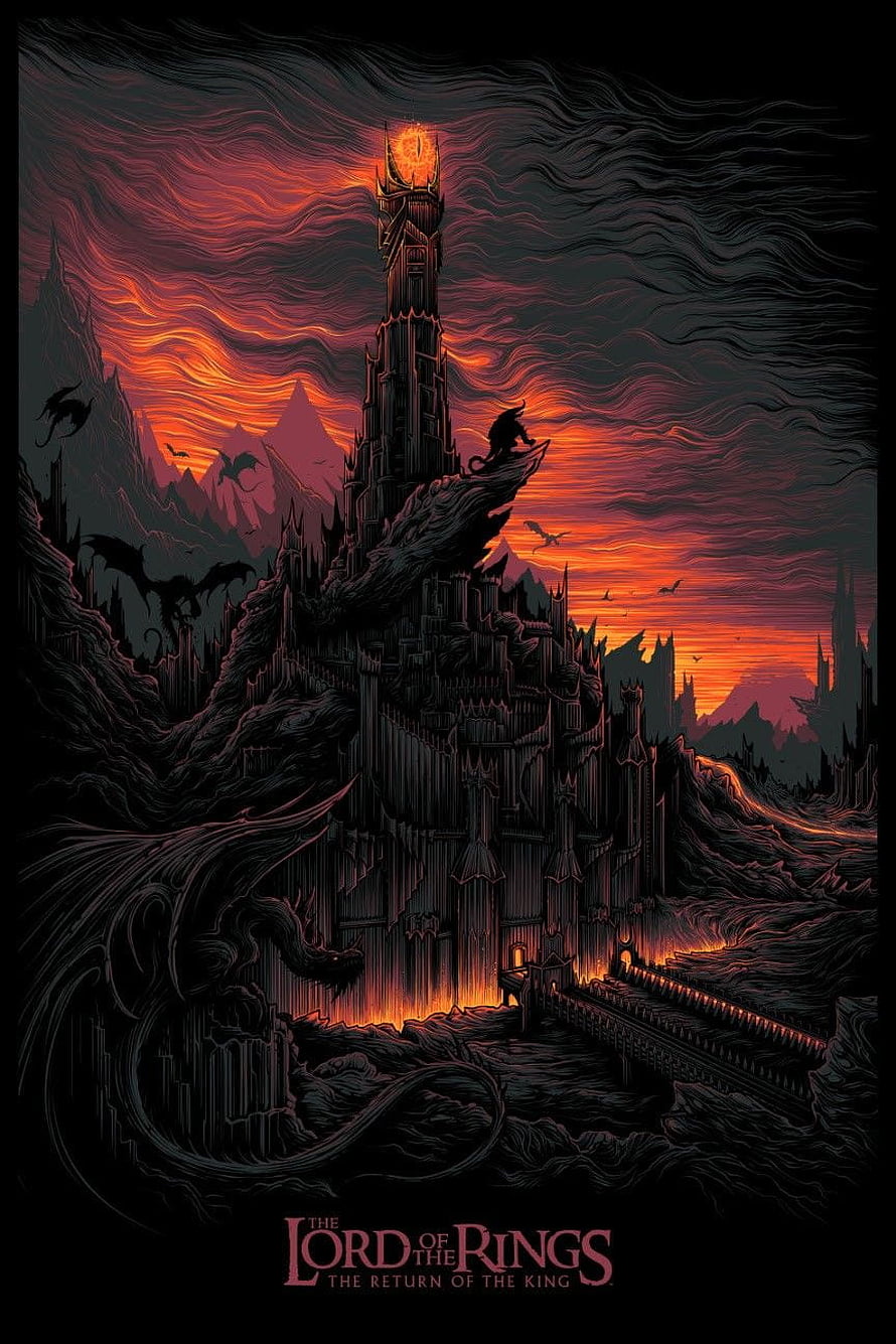 Barad-dûr The Dark Tower Lord of the Rings Return of the King Fantasy Art HD phone wallpaper
