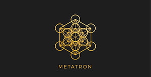 Golden Metatron's Cube Sacred Geometry Line Art on Black Background HD wallpaper