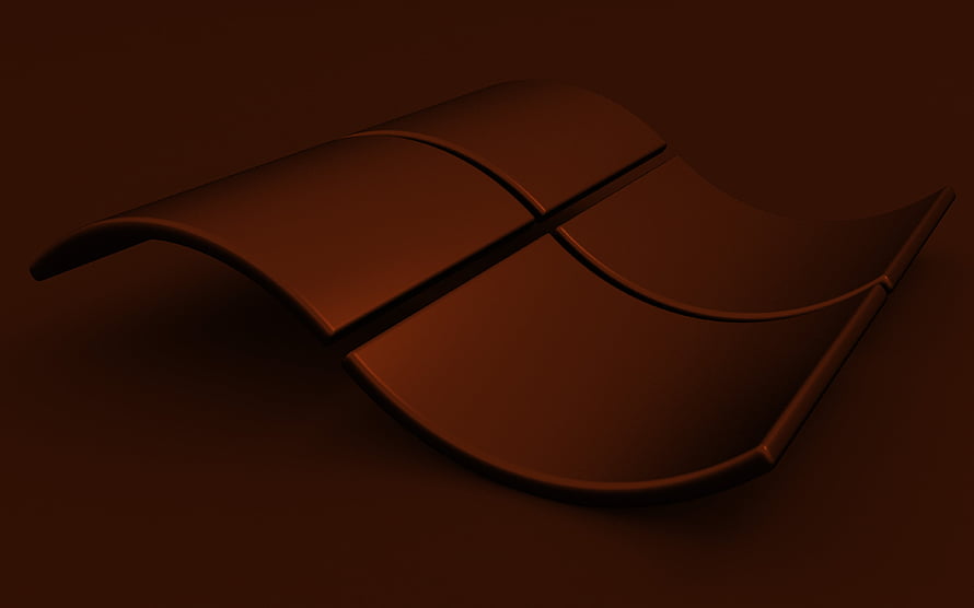 Dark Chocolate Textured Microsoft Windows Logo 3D Render Wallpaper HD wallpaper