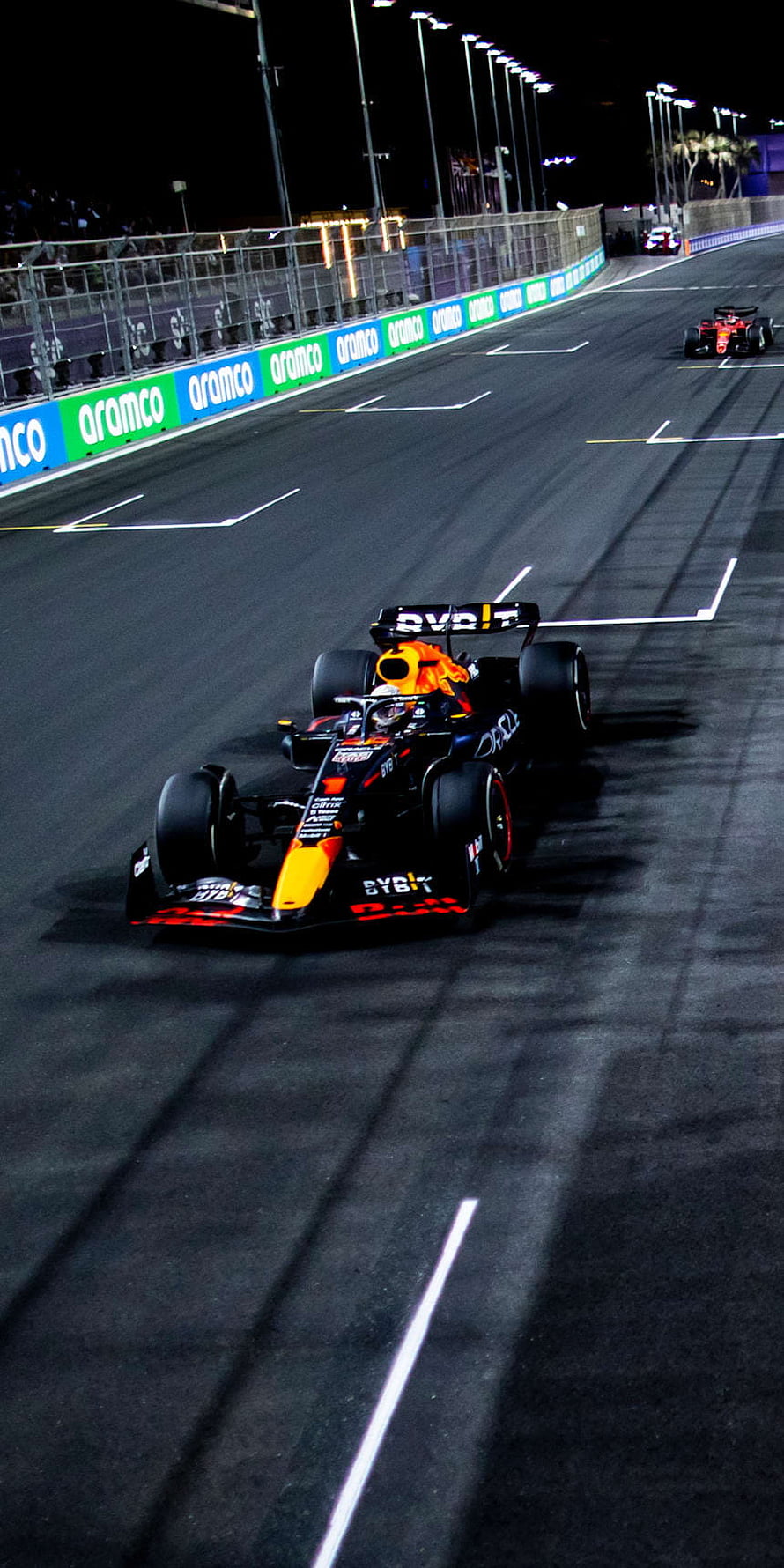 Max Verstappen Red Bull Racing Formula 1 Car Night Race Circuit HD phone wallpaper