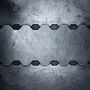 Scratched Brushed Steel Metal Texture with Hexagonal Cutout Pattern HD phone wallpaper