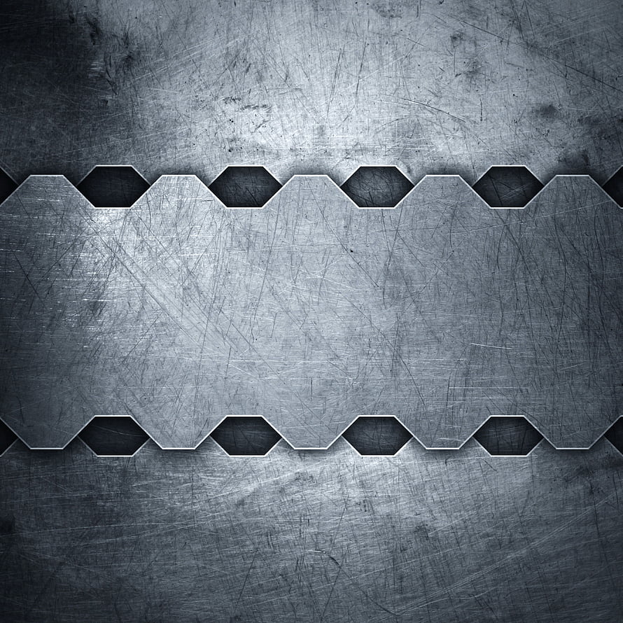 Scratched Brushed Steel Metal Texture with Hexagonal Cutout Pattern HD phone wallpaper