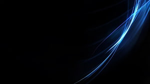 Abstract Blue Light Streaks on Black Background Minimalist Digital Art HD wallpaper