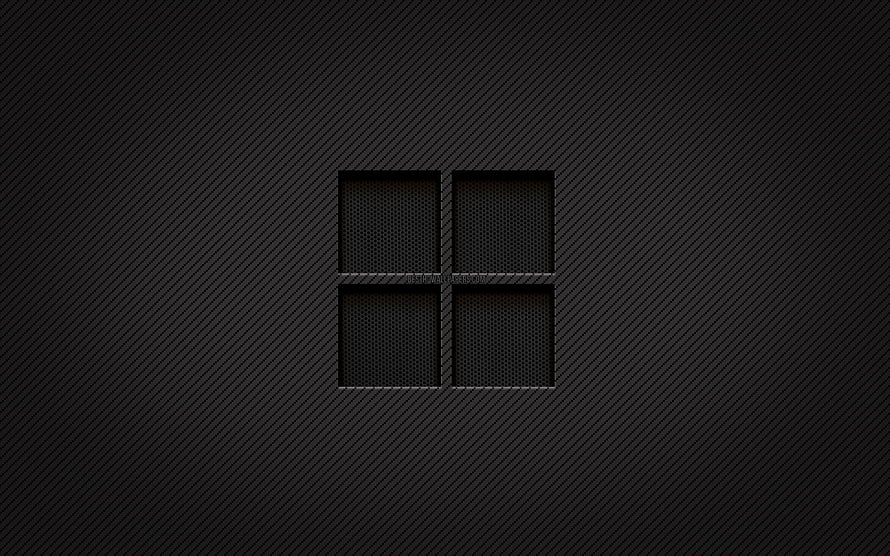 Dark Carbon Fiber Windows 11 Logo Desktop Wallpaper HD wallpaper