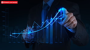 Businessman Analyzing Financial Growth Chart With Rising Market Data, Ideas from Business Board. Stock market, Business growth, Marketing, Business Management HD wallpaper