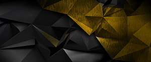 Black and Gold Geometric Low Poly Abstract Background HD wallpaper
