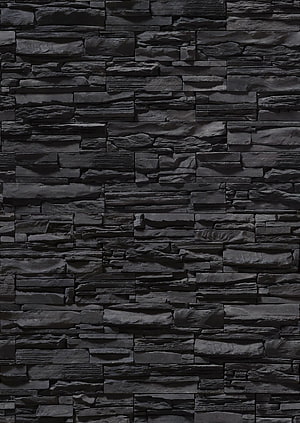 Dark Charcoal Stacked Stone Wall Texture with Rough Natural Brick Patterns HD phone wallpaper