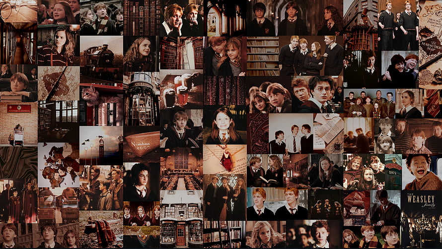 Harry Potter Gryffindor House Cinematic Collage Wallpaper HD wallpaper