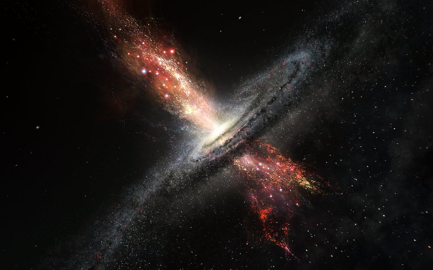 Vibrant Cosmic Nebula and Star Field Against Deep Black Space HD wallpaper