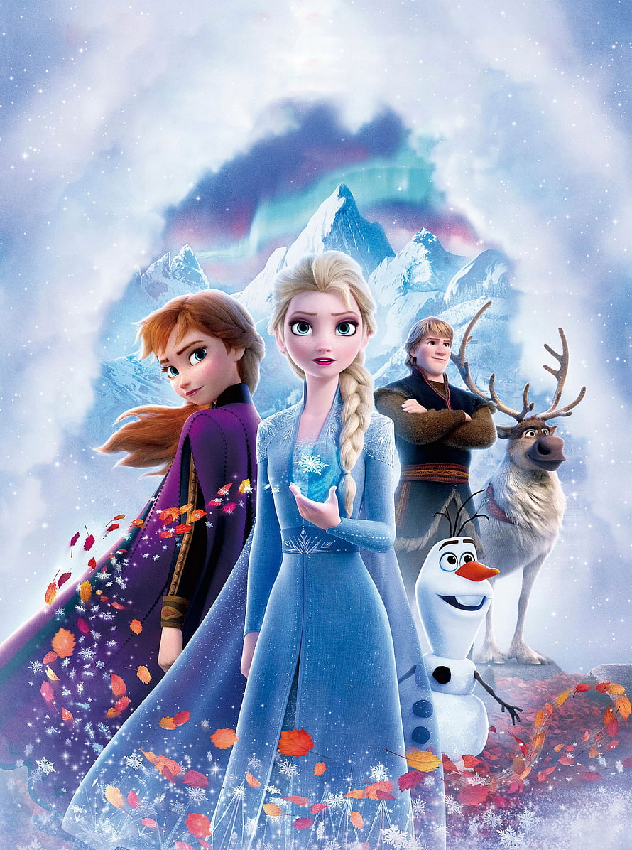 Frozen 2 Elsa Anna Kristoff Olaf and Sven Movie Poster HD phone wallpaper