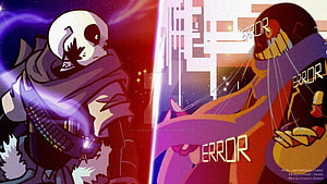 Ink Sans and Error Sans Confrontation in Undertale AU Fan Art HD wallpaper