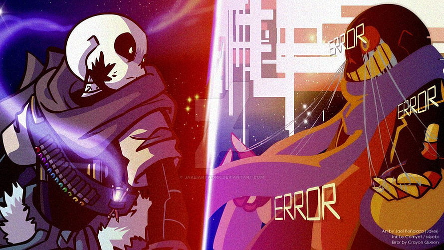 Ink Sans and Error Sans Confrontation in Undertale AU Fan Art HD wallpaper