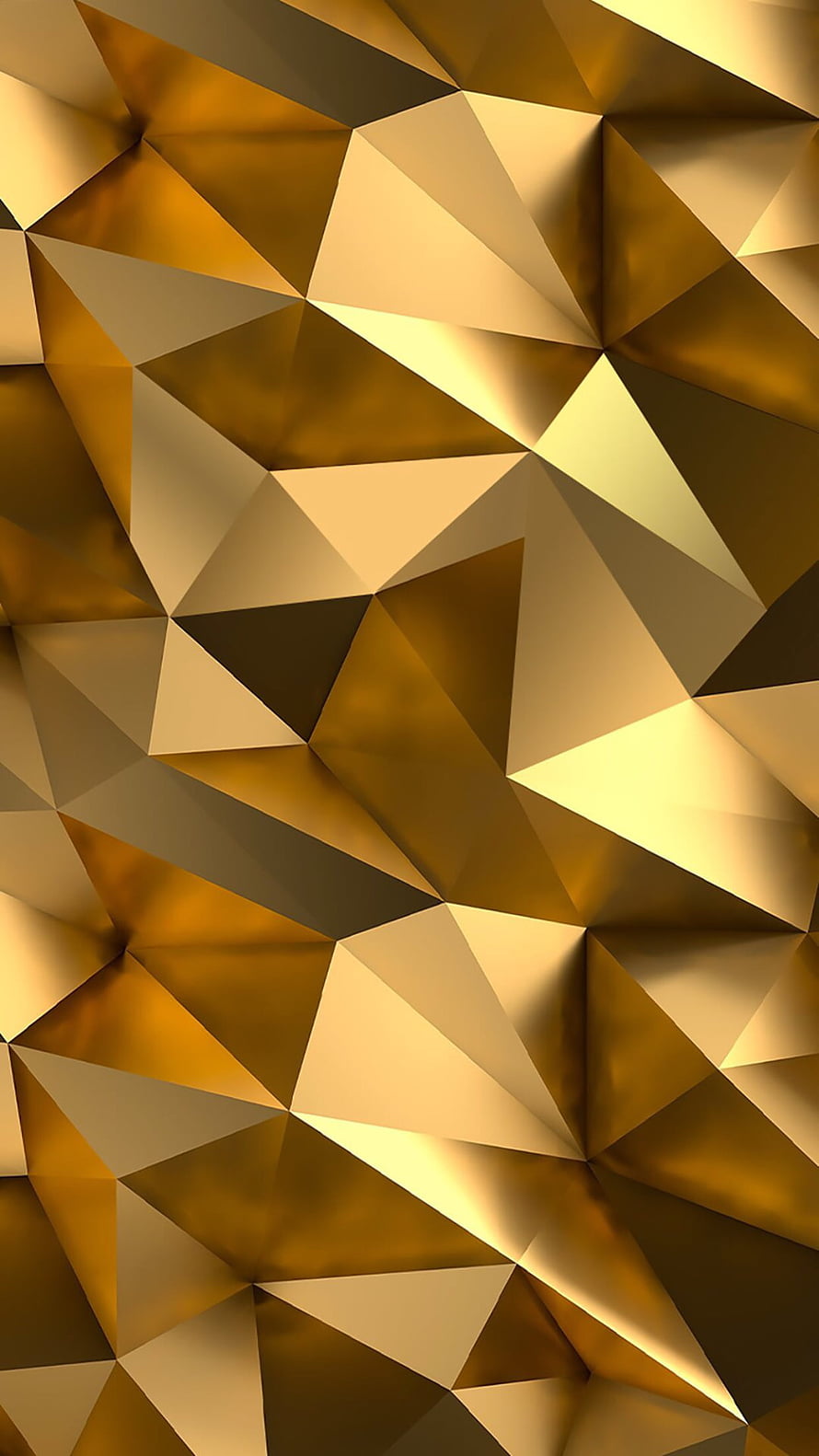 Abstract Golden Geometric Low Poly 3D Triangular Pattern Wallpaper HD phone wallpaper
