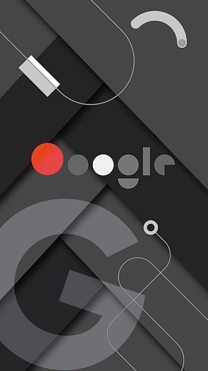 Abstract Google Logo Wallpaper with Geometric Shapes and Dark Gray Background HD phone wallpaper