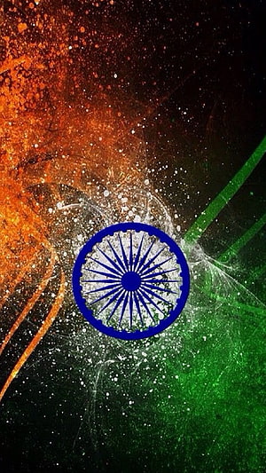 India Republic Day Celebration With Ashoka Chakra And Tricolor Cosmic Background HD phone wallpaper
