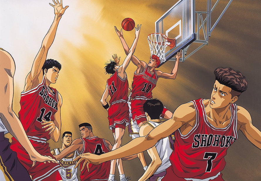 Slam Dunk Shohoku Basketball Team Anime Illustration HD wallpaper