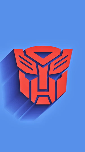 Transformers Autobot Emblem in Red and Blue with 3D Shadow Effect HD phone wallpaper