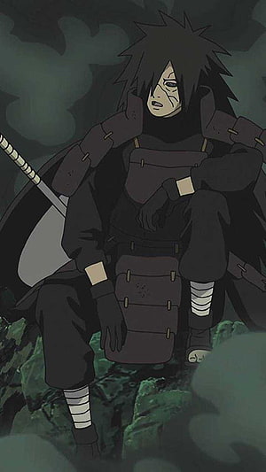 Itachi Uchiha Sitting in Dark Armor Anime Wallpaper HD phone wallpaper