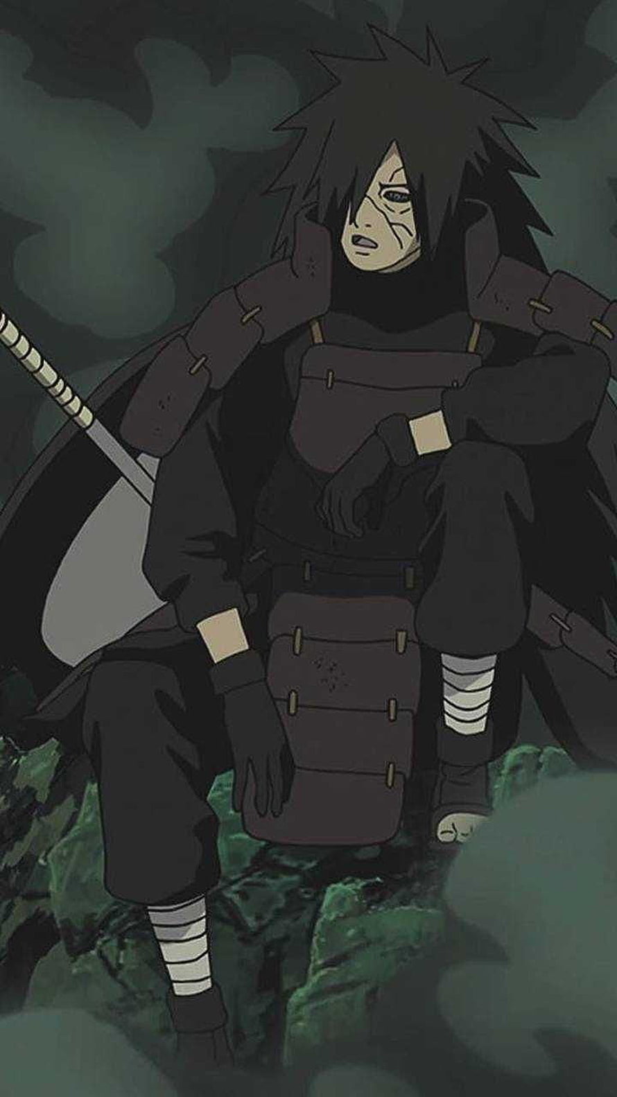 Itachi Uchiha Sitting in Dark Armor Anime Wallpaper HD phone wallpaper